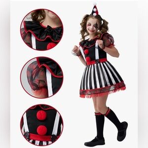 Halloween Evil Clown for girls costume